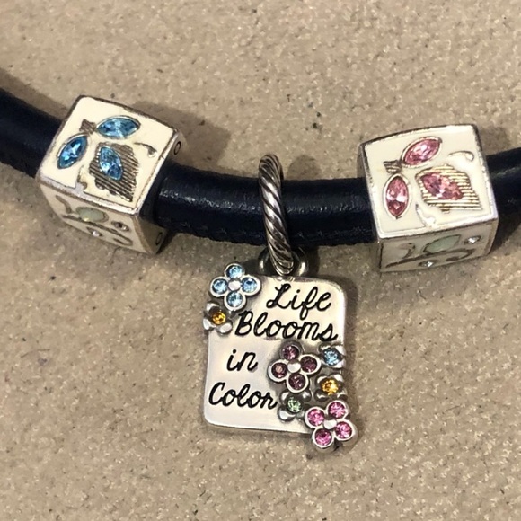 🆕Listing Brighton Aqua Tapestry Taj Cube bead Pink & blue crystal petals Retired - Picture 8 of 8